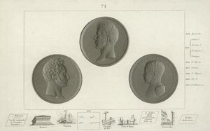 Medallions of Charles X of France and his son Louis Antoine, Duke of Angouleme and grandson Henry Duke of Bordeaux  af French School