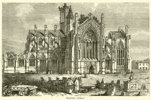 Melrose Abbey (gravering) af French School