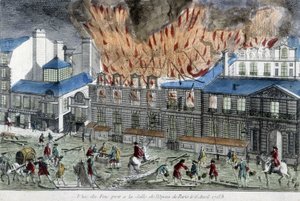 Mænd, der forsøgte at slukke ilden i Paris-operaen i 1763. af French School