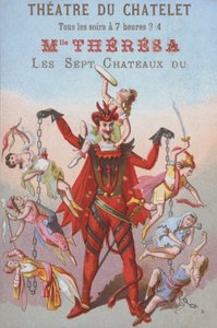 Mephistopheles dingler mænd og kvinder i lænker (farve litho) af French School
