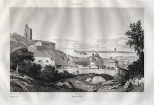 Messina - Messina - Sicilien - Sicilien - Sicilien - Indgravering fra "" Italy Picturesque" - Historisk og beskrivende maleri af Italien" af M. de Norvins, Ch. Nodier 1834-1836. af French School