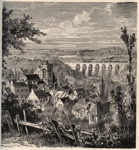 Meudon - departement Hauts-de-Seine - gravering i "" PATRIE"" - BESKRIVELSE PECTURESSE DE LA FRANCE EN 6 BIND AF LUCIEN HUARD - slutningen af ​​1800-tallet af French School