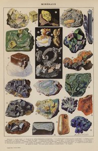Mineraler (farvelitografi) af French School