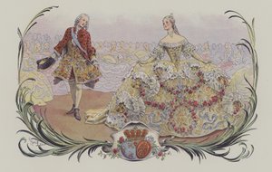 Menuet (farve litho) af French School
