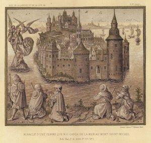 Miracle Of A Woman That N-D Garda Fra havet til Mont Saint-Michel (farve litho) af French School