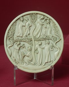 Spiegelgehäuse mit höfischen Szenen, ca. 1320-30 von French School