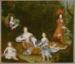 Mme. de Montespan, elskerinde til Louis XIV ... (maleri på lærred) af French School