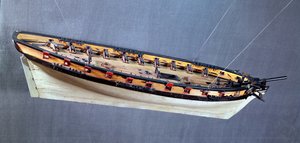 Model af et piratskib, ca. 1810 (træ og metal)