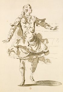 Monsieur Jeliotte som Pygmalion, i Bygmalion, en libretto af Lamotte, komponeret af Jean-Philippe Rameau (1683-1764) 1748 (farvestik) af French School