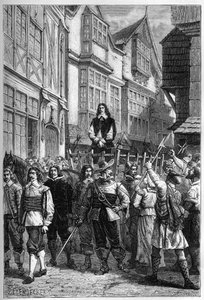 Montrose blev ført i fængsel på en vogn - James Graham (1612-1650), Marquess of Montrose skotsk general udstillet i High Street of Edinburgh, i 1650 - gravering fra "" The History of England, fra de tidligste tider "" af Francois Guizot 187 af French School
