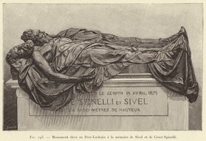 Monument rejst ved Pere-Lachaise til minde om Sivel og Croce-Spinelli (gravering) af French School