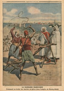 Marokkansk barbari, hvordan strejkende sømænd behandles, illustration fra 