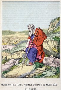 Moses ser det forjættede land fra toppen af Nebo-bjerget og dør - i "" Moses