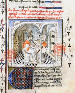 Ms.2028 A Monk Writing, fra Chroniques de Saint-Denis af French School