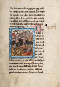 Ms65 f30r, Commentary on the Apocalypse of St John, slutningen af det 13. århundrede (pen & blæk og tempera på vellum) af French School