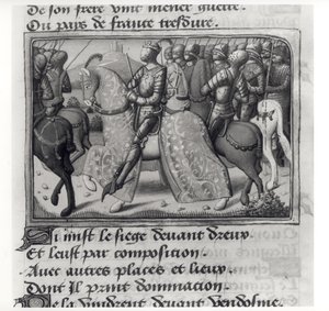 Ms.Fr.5054 fol.26 r Charles VII (1403-61) og Jeanne d