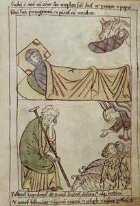 Ms 108 fol.168 Fødselen, fra en bibel af French School