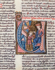 Ms 1185 Profeten Nehemiah, miniature fra en latinsk bibel