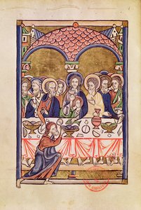 Ms 1273 fol.12v Den sidste nadver, fra en Psalter af French School