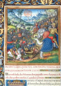 Fru 1581 f. 154 Illustration fra bog VIII (Fra Davids død til Akabs død), kapitel 1 i jødernes oldsager (Antiquitates Judaicae) af Flavius Josephus - Hvordan Salomon, da han af French School