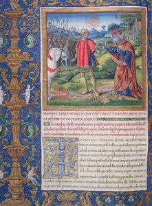 Fru 1581 f. 178v Illustration fra bog IX (Fra Akabs død til de ti stammers fangenskab), kapitel 1 af jødernes oldsager (Antiquitates Judaicae) af Flavius Josephus - Kong Jeho af French School