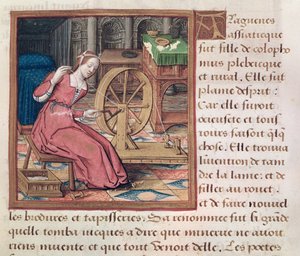 Ms 17 Arachne, fra Lives of Famous Women, c.1505 af French School