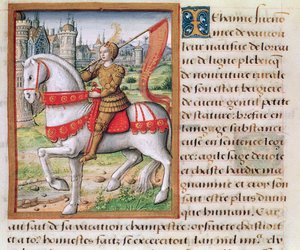 Ms 17 f.76 Joan of Arc fra Lives of Famous Women, c.1505 af French School
