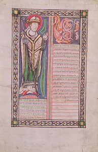Ms 186 Fol.2v Pierre Lombard biskop af Paris, fra Book of Four Sentences (Book of Sentences), ca. 1160 af French School