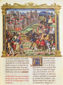 Ms 18 fol.36r Krig mellem Karl den Dristige, Hertugen af Bourgogne og Liège i 1467-68, fra Philippe of Commines