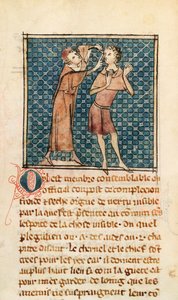 Ms 2030 fol.17 Oftalmologi, illustration fra La Chirurgie de Maitre Henri de Mondeville af French School