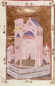 Ms 292 Tome 3 fol.214v Jerusalems tempel, fra Postilles sur la Bible af Nicolas de Lyre af French School