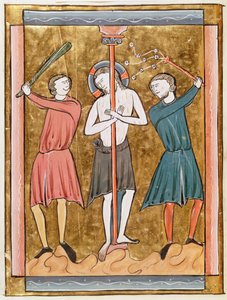 Ms 3016 fol.17v The Flagellation, fra Psautier a l’Usage de Paris af French School