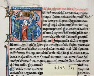 Ms 3458 Angel leverer en baby til en kvinde, der skal fødes, fra Aristoteles 