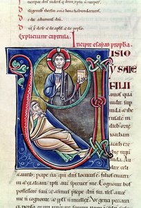 Ms 3 Historikeret initial V eller U, der skildrer Esajas