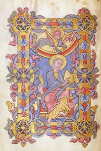 Ms 479 fol.53 St. Mark, fra Evangelierne fra Abbaye de Cysoing af French School
