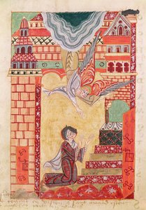 Ms 501 Vision of St. Aldegonde of Maubeuge, fra The Life and Miracles of St. Amand af French School