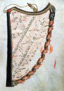 Ms 54.1 Harp, fra The Collection of Medieval Musical Treatises, 1470 af French School