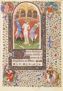 Ms 547 fol.13 Flagellation, fra en timebog brugt af en kvinde fra Poitiers af French School