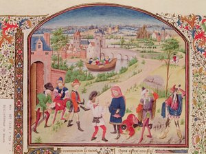 Ms 927 Fol.29v Mod og fejhed, fra Etik, Politik og Økonomi af Aristoteles (384-322 f.Kr.) af French School