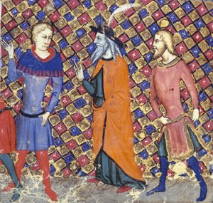 Ms Add 12228 Merlin with Two Companions, illustration fra 