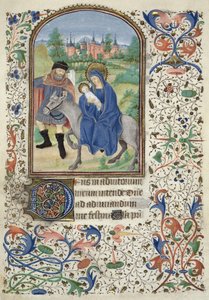 Ms Euing 4 f.55r Flugten til Egypten, fra Glasgow Hours, ca. 1450-60 af French School