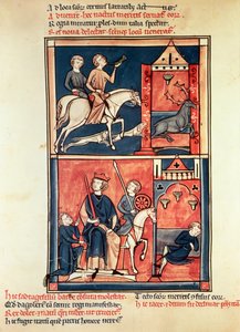 Fr 1098 En hjortejagt og en konge, muligvis Dagobert I (632-39) på sin trone, fra St. Denis