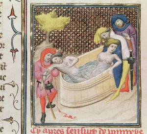 Ms Fr 12420 Paulina Dying With Seneca, fra De Claris Mulieribus, af Giovanni Boccaccio (1313-75) af French School