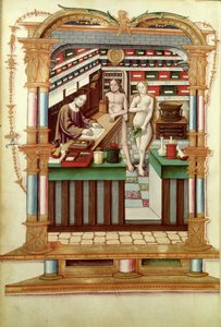 Fr 1537 Kristus apotekeren med Adam og Eva, fra Chants royaux sur la Conception Couronnee du Puy de Rouen af French School