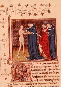 Fru Fr 22531 Fol.58v. Undersøgelse af en patient, fra 