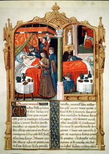 Fr 2829 fol.90 Mirakler ved St. Louis grav fra Le Livre des Faiz de Monseigneur Saint Louis af French School
