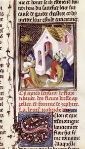 Fr 598 f.97 Prostituerede med klienter, fra Des Claires et Nobles Femmes, af Giovanni Boccaccio (1313-75) c.1403 af French School