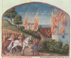 Fr 91 Fol.87 Side fra The Story of Merlin af Robert de Boron, c.1482-89 af French School