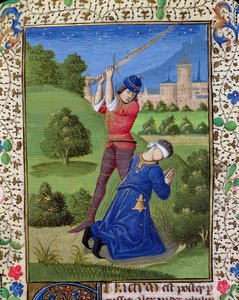 Ms H 7r Halshugningen af Alexander I Balas, fra Jean XXII