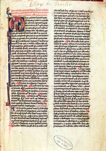 Ms de Vauclair 160 Fol.1 Side fra Somme de Theologie af St. Thomas Aquinas (1225-74) af French School